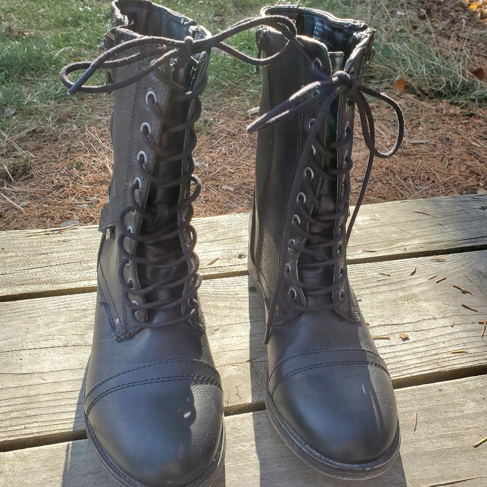 Rampage lace-up calf moto boots